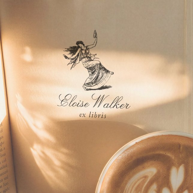 Sello Automático Nymph Illustration Mythical Calligraphy Ex Libris (Subido por el creador)