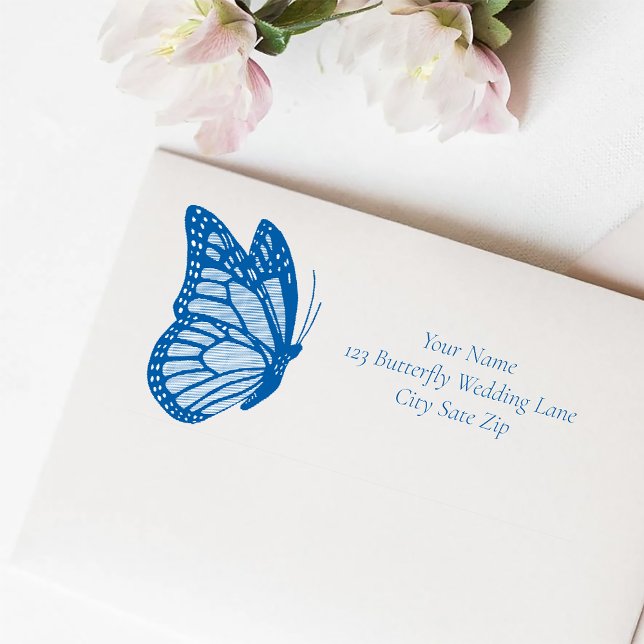 Sello Automático Ómbre azul de mariposa monarca (Subido por el creador)