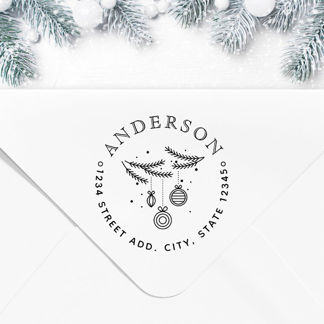 Sello Automático Ornamentos de Navidad Nombre de familia Dirección  (Subido por el creador)