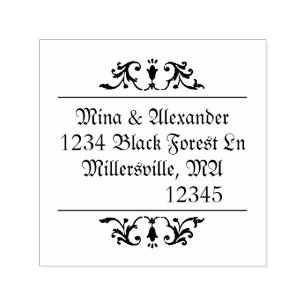 Sello Automático Ornato de Boda gótico vintage