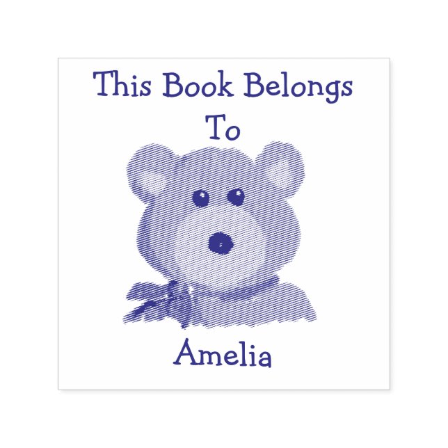 Sello Automático Osito de peluche Este libro pertenece a (Diseño)