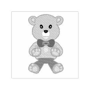 Sello Automático Oso de peluche con pajarita adorable