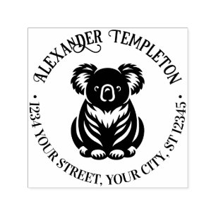 Sello Automático Oso Koala Lindo Australia Nombre Dirección de Devo