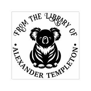 Sello Automático Oso Koala Lindo Biblioteca de Australia Nombre del