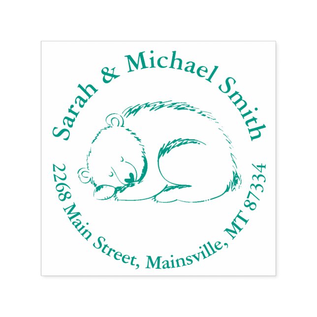 Sello Automático Oso marrón Animales de bosque de Baby Shower (Diseño)