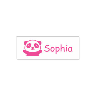 Sello Automático Oso Panda Pequeño y Lindo, Nombre Personalizado
