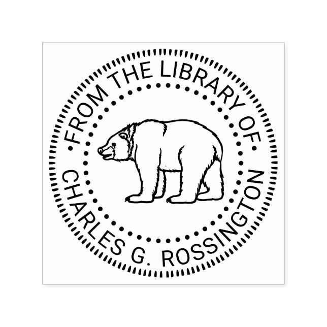Sello Automático Oso Rústico #6B Nombre de libro de biblioteca redo (Diseño)