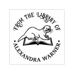 Sello Automático Otter en un nombre de libro de la biblioteca de re