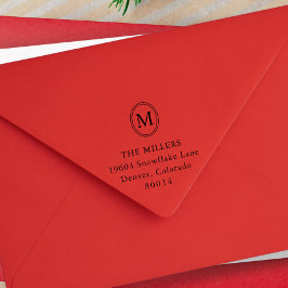 Sello Automático Oval Monogram Personalized Return Address