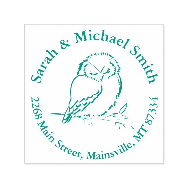 Sello Automático Owl Woodland Animal Baby Shower (Diseño)