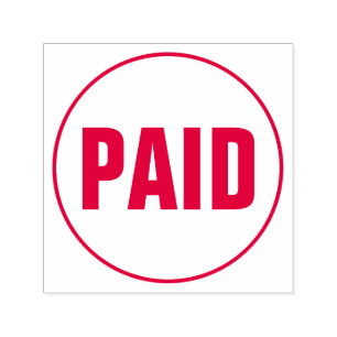 Sello Automático "PAGADO" dentro de un contorno de círculo