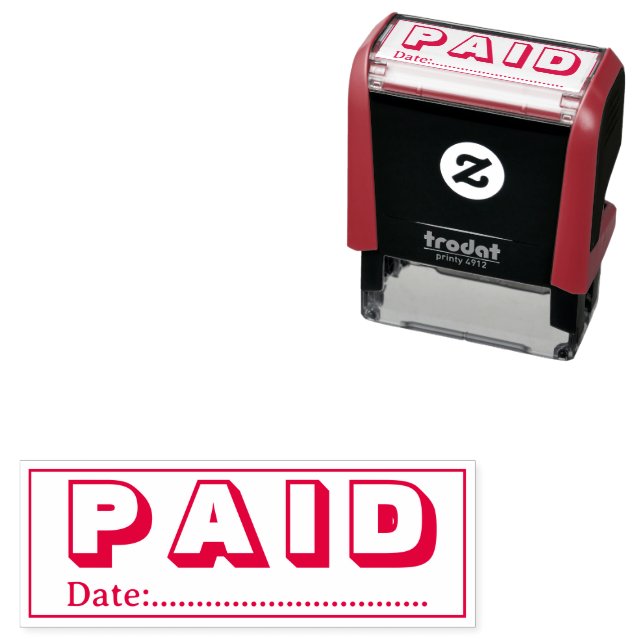 Sello Automático Paid with Blank Date Self Inking Office Stamp (In Situ)