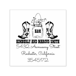 Sello Automático País Rústico Cowboy Boots Mason Jar