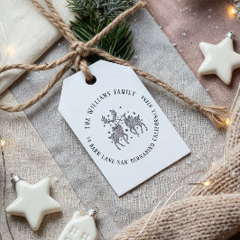 Sello Automático Palabras de pareja de renos y dirección de devoluc