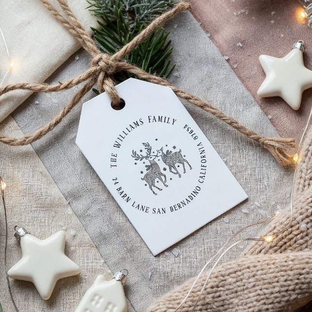 Sello Automático Palabras de pareja de renos y dirección de devoluc (Subido por el creador)