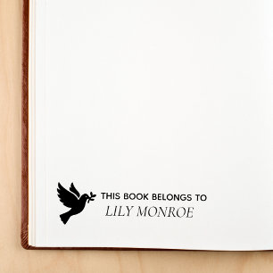 Sello Automático Paloma de la Paz Este Libro Pertenece a Nombre Ele