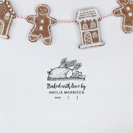 Sello Automático Pan de pan rústico al horno con nombre personaliza