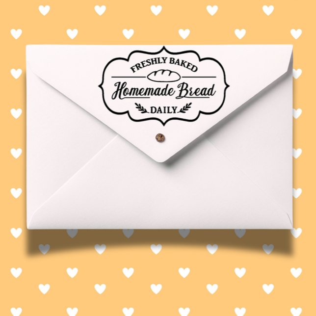 Sello Automático Pan Panadería Tema Casero (Personalize your homemade bread with our Bread Bakery Homemade Theme Self-inking Stamp.)