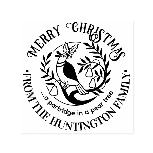 Sello Automático Pañuelo en un árbol de orejas Nombra navideña #2 (Diseño)