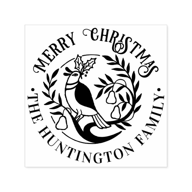 Sello Automático Pañuelo en un árbol de orejas nombre navideño (Diseño)