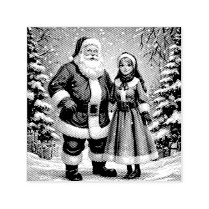 Sello Automático Papá Noel y Doncella de Nieve