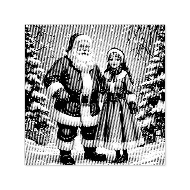 Sello Automático Papá Noel y Doncella de Nieve (Diseño)