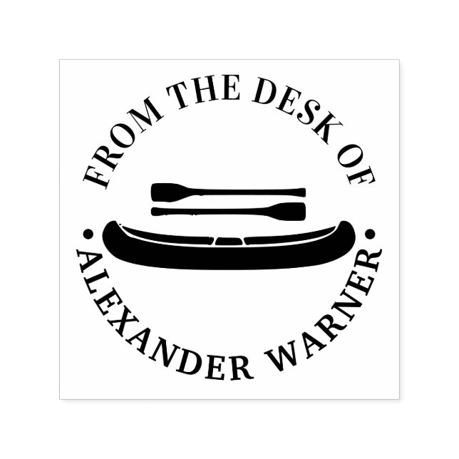 Sello Automático Papel de carta "desde la mesa de" con canoa y remo (Diseño)