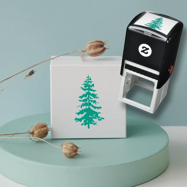 Sello Automático Papel de carta rústico de boda con pino (Subido por el creador)