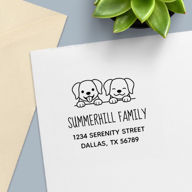 Sello Automático Par de perros de Labrador dirección de la familia  (Subido por el creador)