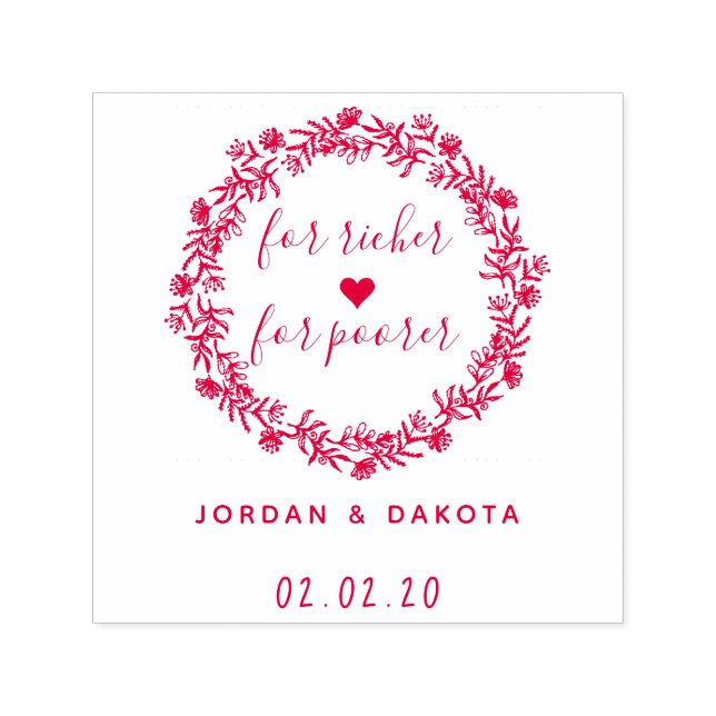 Sello Automático Para Más Ricos Para Bodas Personalizadas Más Pobre (Diseño)