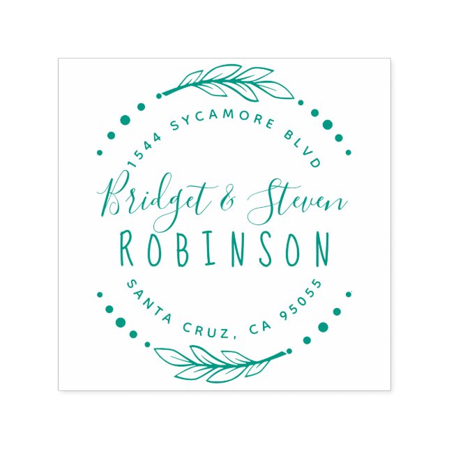 Sello Automático Pareja casada | Dirección de devolución de guión d (Diseño)