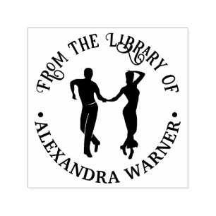 Sello Automático Pareja de bailarines de salón #1 Nombre del libro 