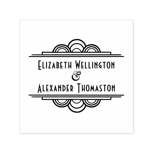 Sello Automático Pareja de boda Art Deco Dos Nombres #3  (Diseño)