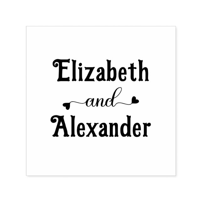 Sello Automático Pareja Dos Nombre Corazón Alegre"y" #1LG (Diseño)