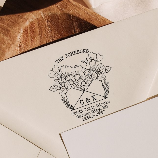 Sello Automático Parejas Iniciales Devolver Flores De Direcciones (Subido por el creador)