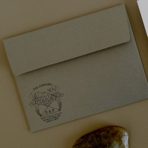 Sello Automático Parejas Iniciales Devolver Flores De Direcciones