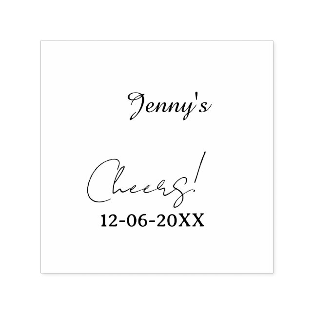 Sello Automático Pastel cheers 30th birthday purple elegant name da (Diseño)