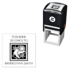 Sello Automático Patinaje Moderno Sobre Hielo Este Libro Pertenece 