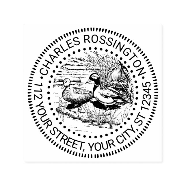 Sello Automático Patos rusos en dirección de devolución del nombre  (Diseño)