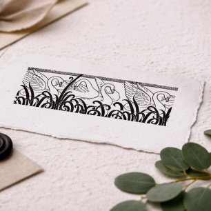 Sello Automático Patrón de cisne Art Nouveau – Cisne botánico vinta