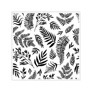 Sello Automático Patrón de helecho, arte de jardín de plantas de la