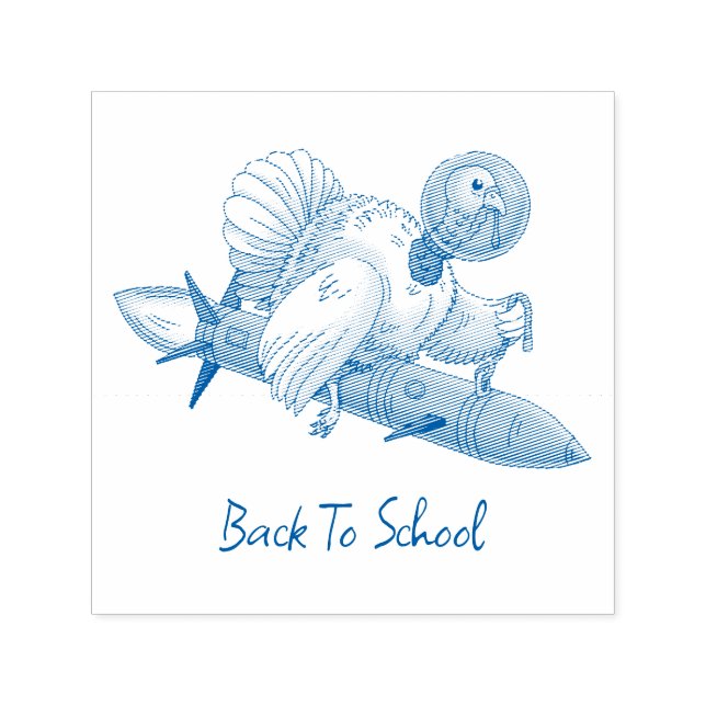Sello Automático Pavo Cohete Regreso a Clases (Diseño)