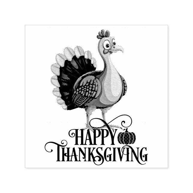 Sello Automático Pavo de Acción de Gracias Lindo (Diseño)