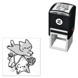 Sello Automático Paws and Play – Adorable Cat Illustration