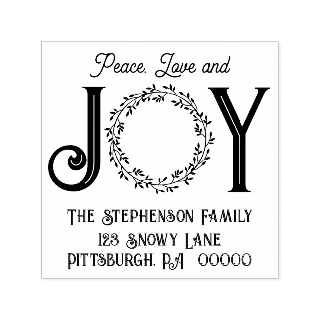 Sello Automático Paz, amor y alegría, Navidades regresan dirección (Diseño)