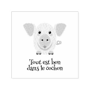 Sello Automático Pequeño cerdo rosa feliz y lindo