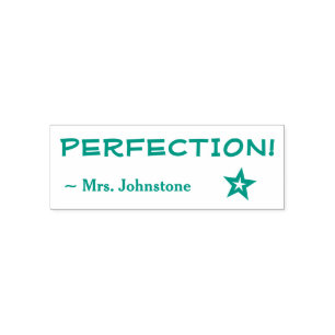 Sello Automático "¡PERFECCIÓN!" motivador + nombre del profesor Per