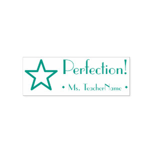 Sello Automático "¡Perfección!" + Nombre del educador Personalizado