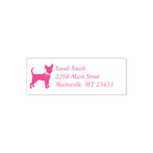 Sello Automático Perro Chihuahua Chica rosa Baby Shower
