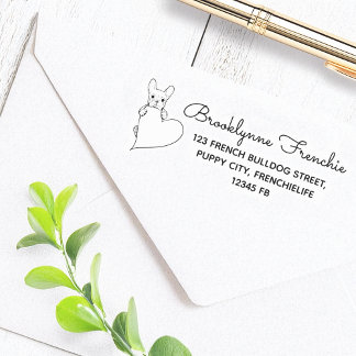 Sello Automático Perro con una dirección de retorno al Bulldog fran